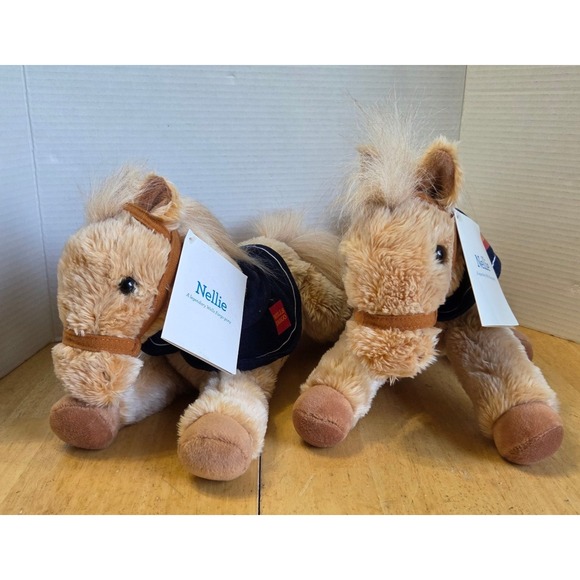 Lot of 2 Wells Fargo Legendary Pony Horse Nellie Brown Plush Stuffed Animal 2015